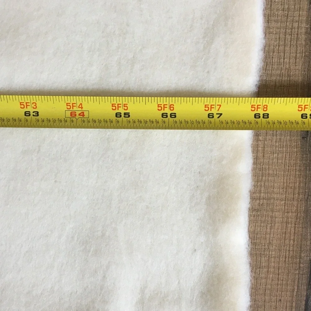 Vintage USA Made Ivory Blanket with Nylon Satin Trim 68